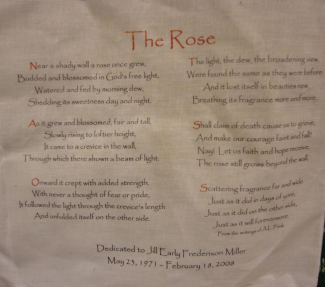 Jill Early, The Rose Poem, May 1971 - February 2008