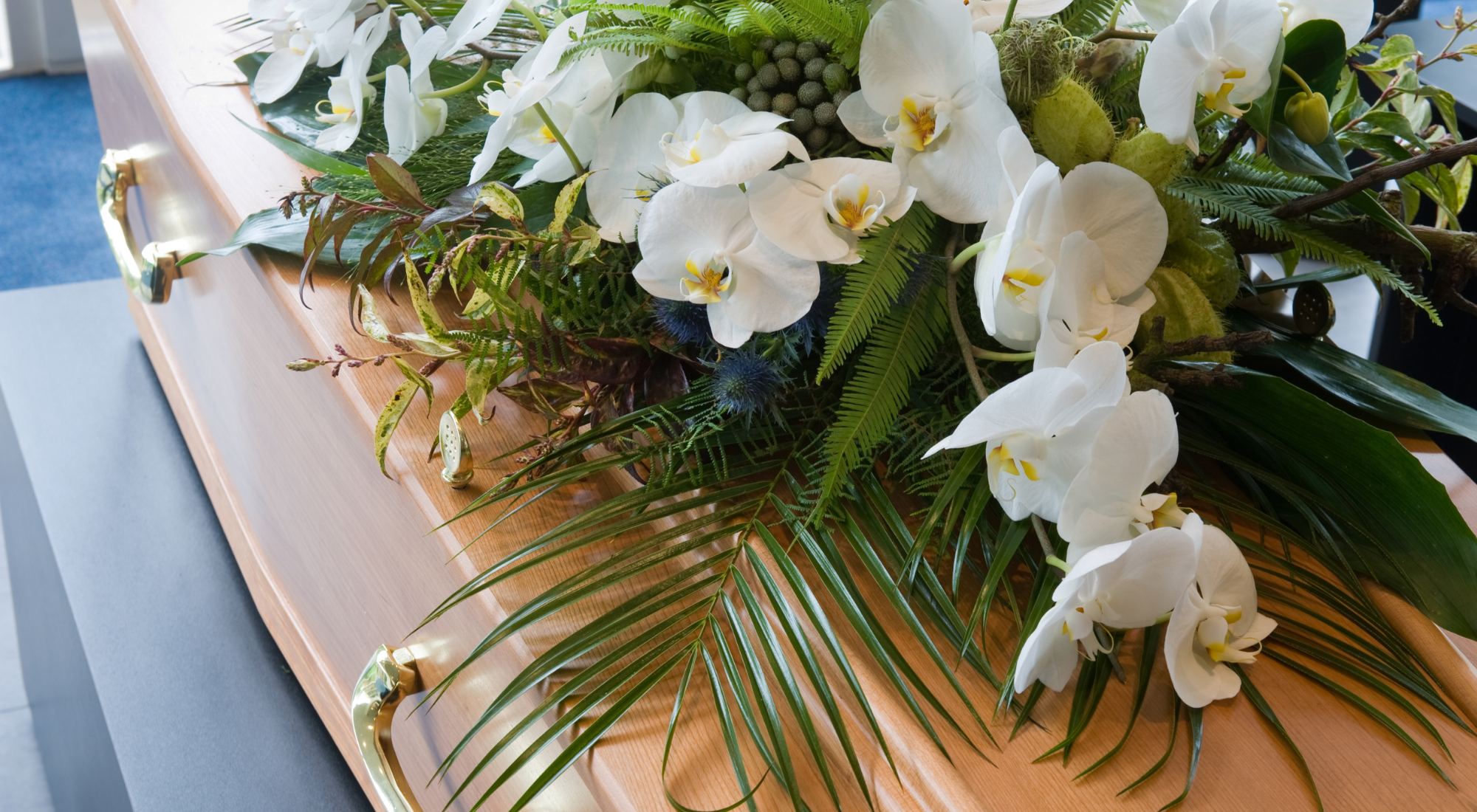 casket with flowers