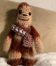 A hand-knitted Chewbacca doll will bring comfort to a grieving child. 