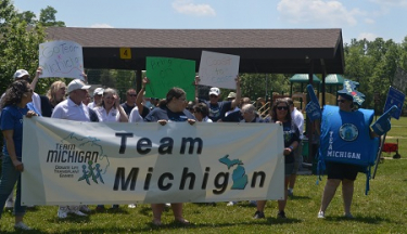 Team Michigan celebrated the start of the Transplant Games of America. 