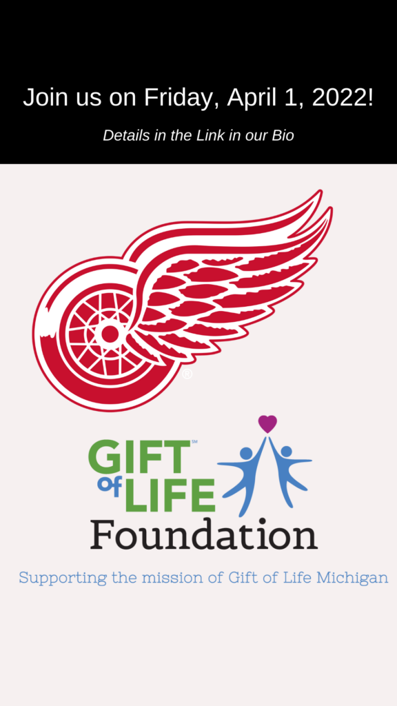 Detroit Red Wings and Gift of Life Foundation logos