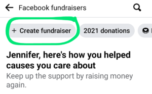 screen shot - create FB fundraiser