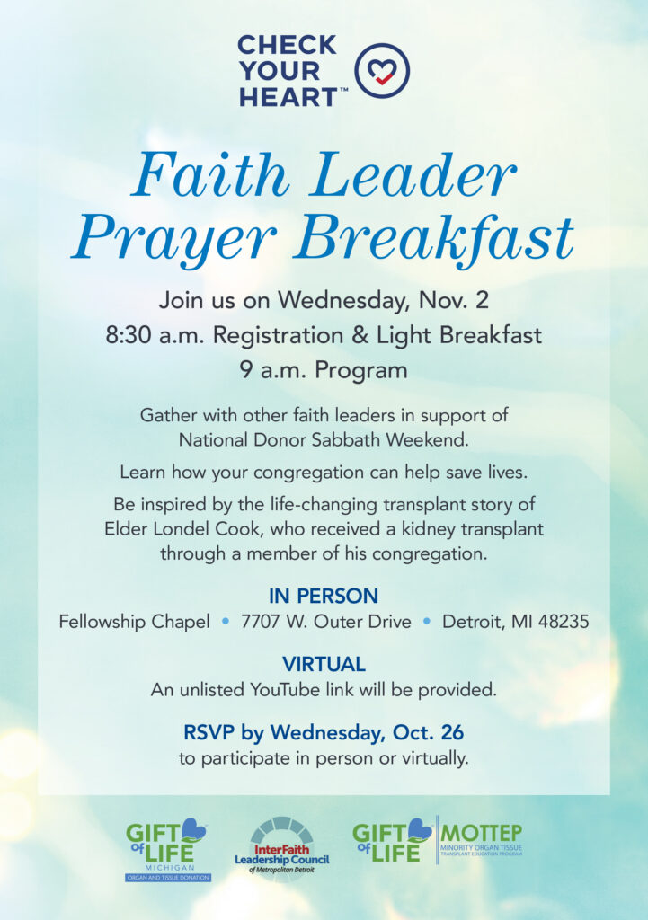 flyer promoting a faith leader prayer breakfast