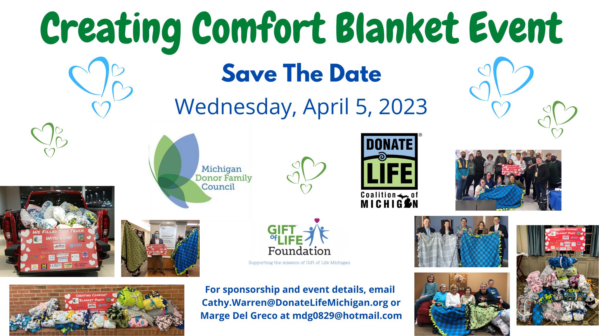 Creating Comfort Blanket Event save-the-date flyer