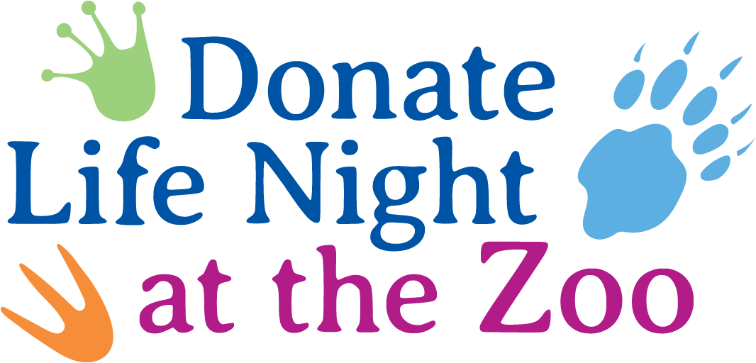 Donate Life Night at the Zoo logo with paw prints