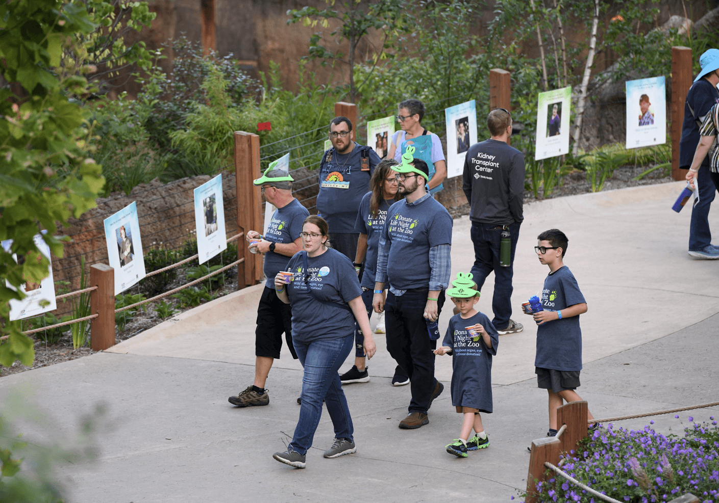Families exploring the Celebration of Life Trail at the John Ball Zoo