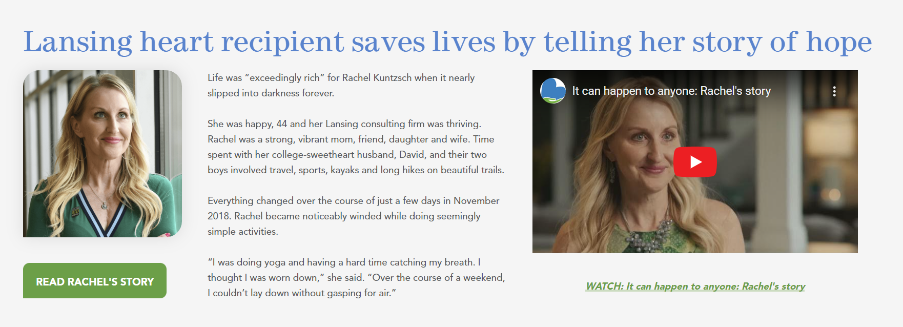 Cover story of Fall 2023 LifeLINES newsletter featuring heart transplant recipient Rachel Kuntzsch