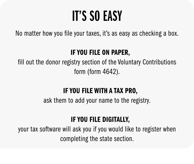It's so easy. No matter how you file your taxes, it's as easy as checking a box.