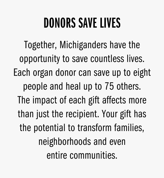 Each donor can save up to eight lives and heal 75 more