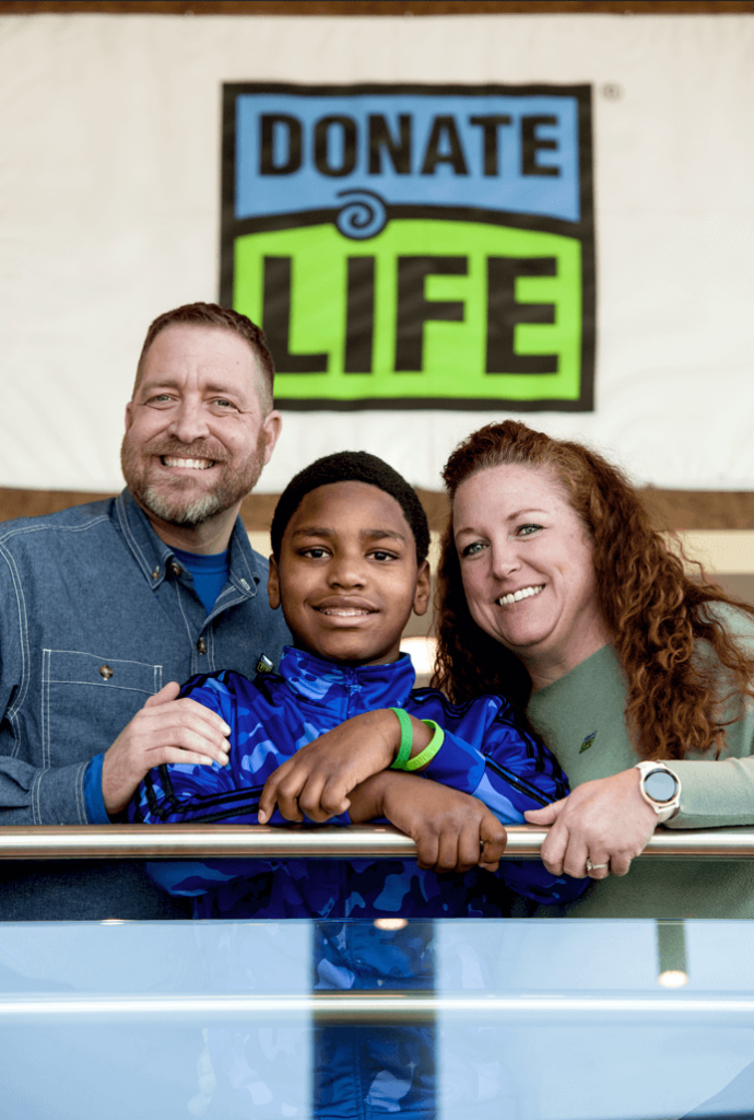 Ben, Mallaki and Karen Hayes visited the Gift of Life office