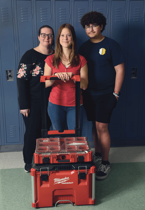 Science teacher April Barnier prepares her Ypsilanti classroom for an All of Us presentation. She welcomes Gift of Life more than once each year to help students understand how donation works and why giving hope and life to others is important.