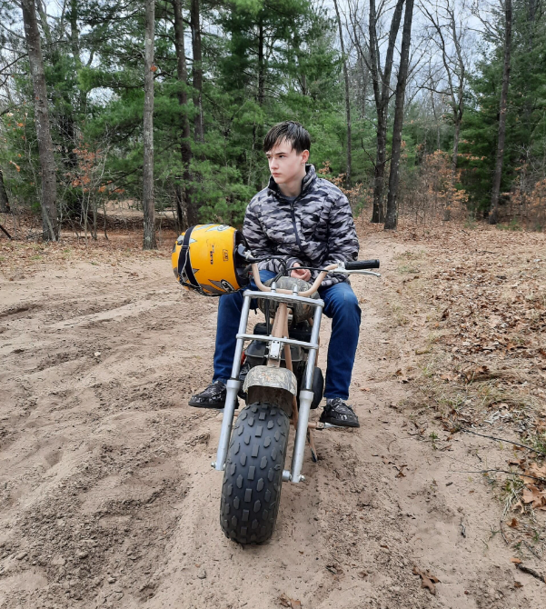 Jermie Wood on a dirt bike