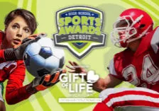 Detroit High School Sports Awards, presented by Gift of Life Michigan - image of a soccer player and a football player.